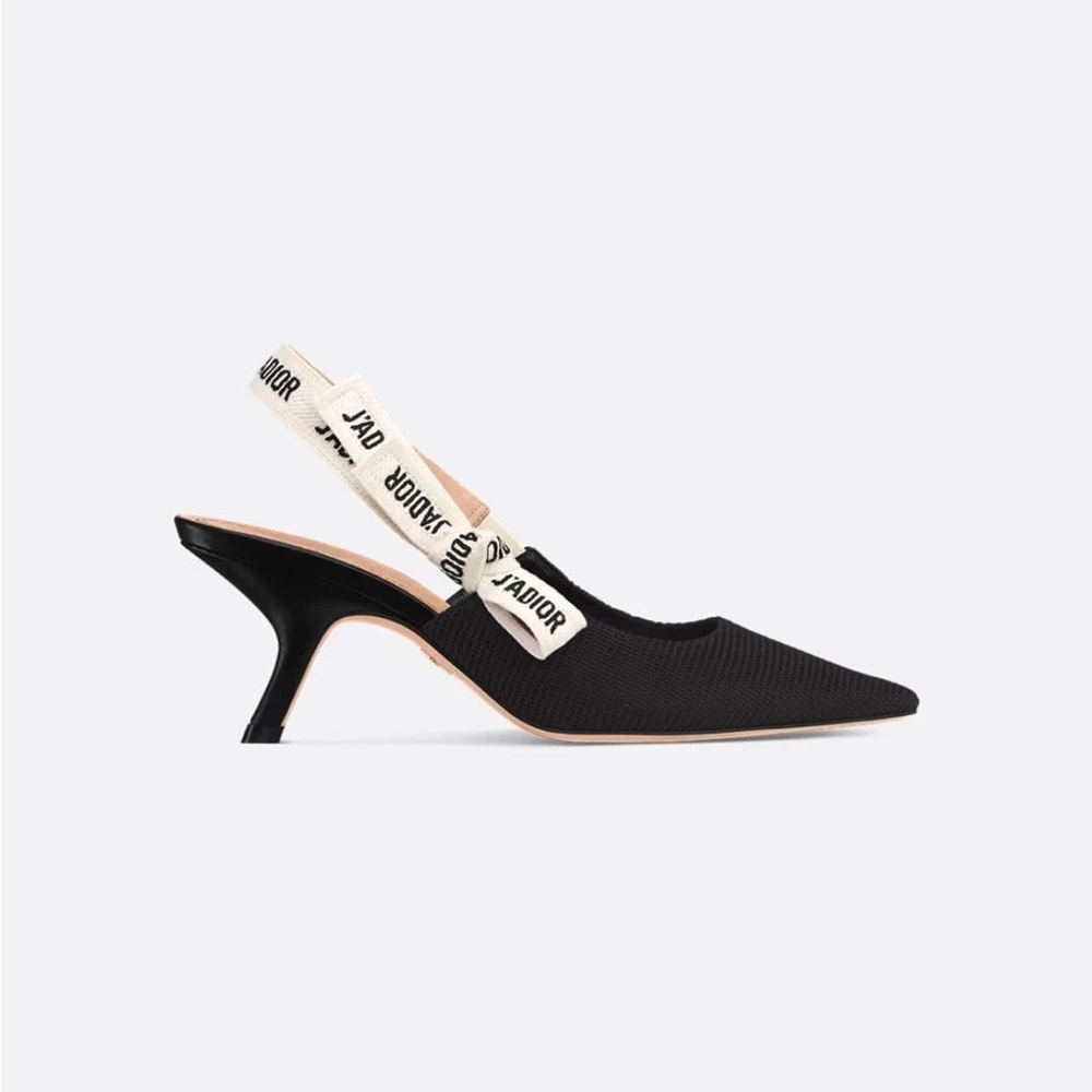 Dior Black and Cream Slingback Heels
